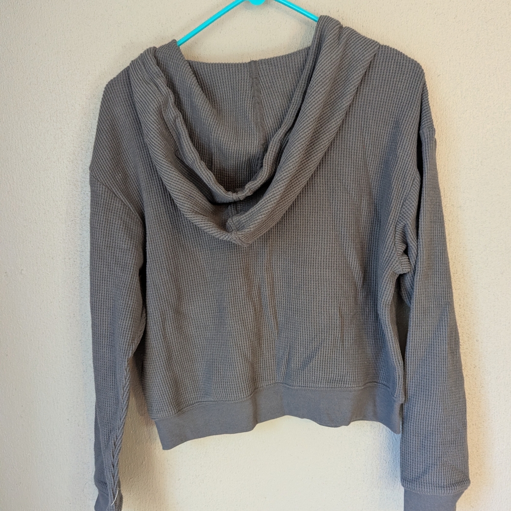 Auden Gray Waffle Knit Hooded Sweatshirt - Picture 2 of 4